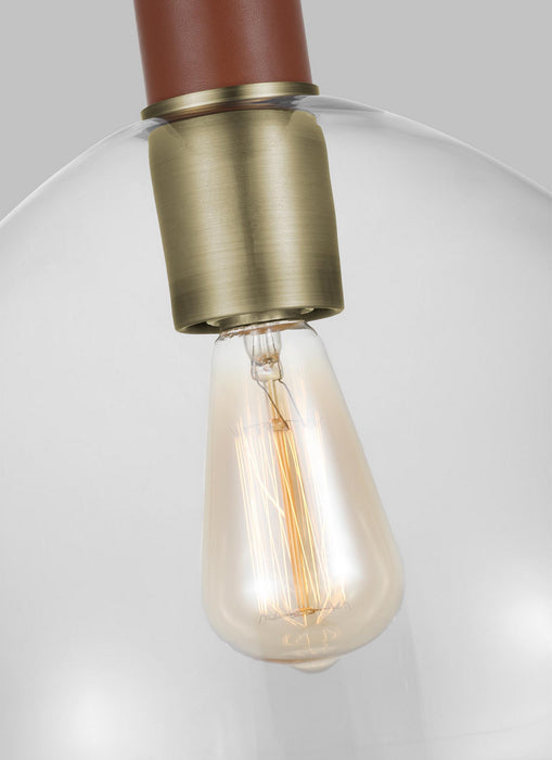 Myhouse Lighting Visual Comfort Studio - LP1051TWBCG - One Light Pendant - Hadley - Time Worn Brass