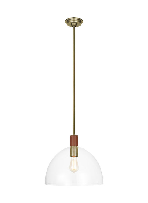 Myhouse Lighting Visual Comfort Studio - LP1061TWBCG - One Light Pendant - Hadley - Time Worn Brass