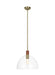 Myhouse Lighting Visual Comfort Studio - LP1061TWBCG - One Light Pendant - Hadley - Time Worn Brass