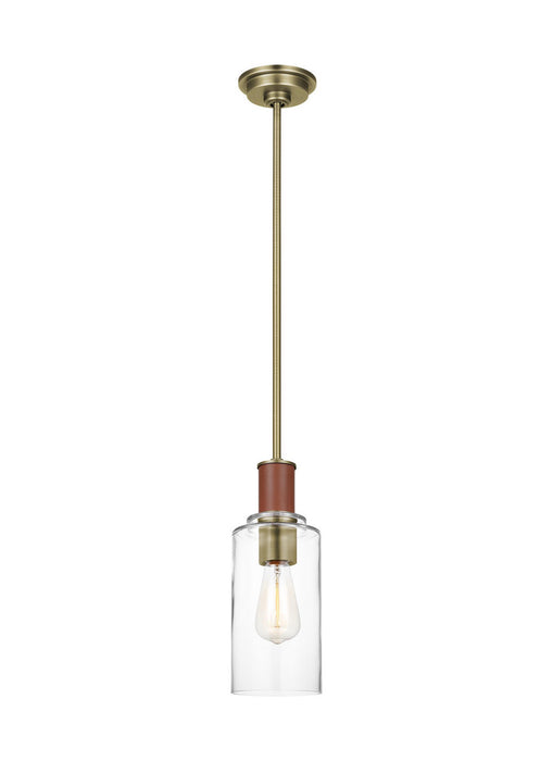 Myhouse Lighting Visual Comfort Studio - LP1071TWBCG - One Light Pendant - Hadley - Time Worn Brass