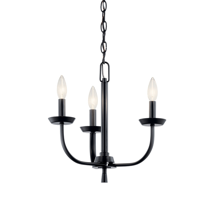 Myhouse Lighting Kichler - 52383BK - Three Light Mini Chandelier - Kennewick - Black