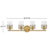 Myhouse Lighting Hinkley - 50264LCB - LED Vanity - Della - Lacquered Brass