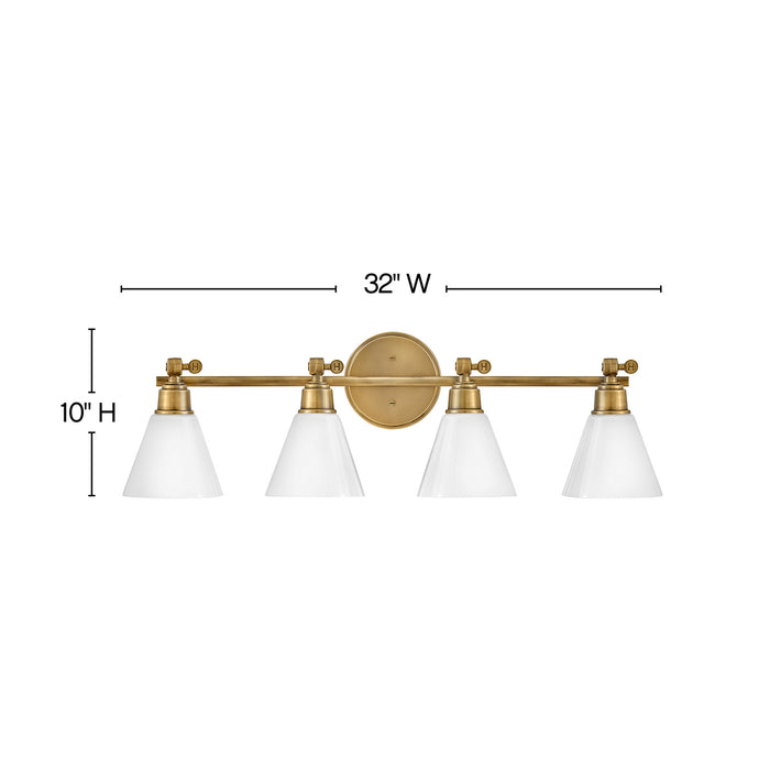 Myhouse Lighting Hinkley - 51184HB - LED Vanity - Arti - Heritage Brass