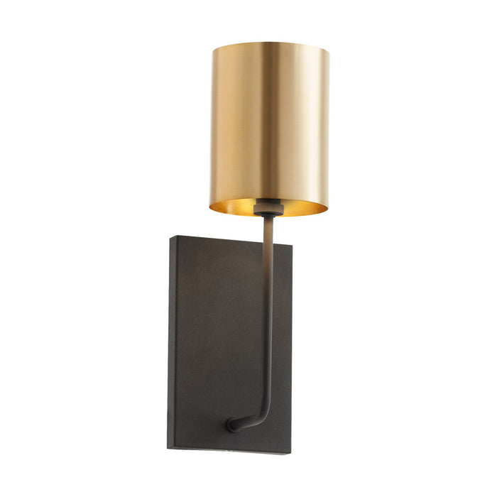 Myhouse Lighting Quorum - 557-1-6980 - One Light Wall Mount - Harmony - Textured Black w/ Aged Brass