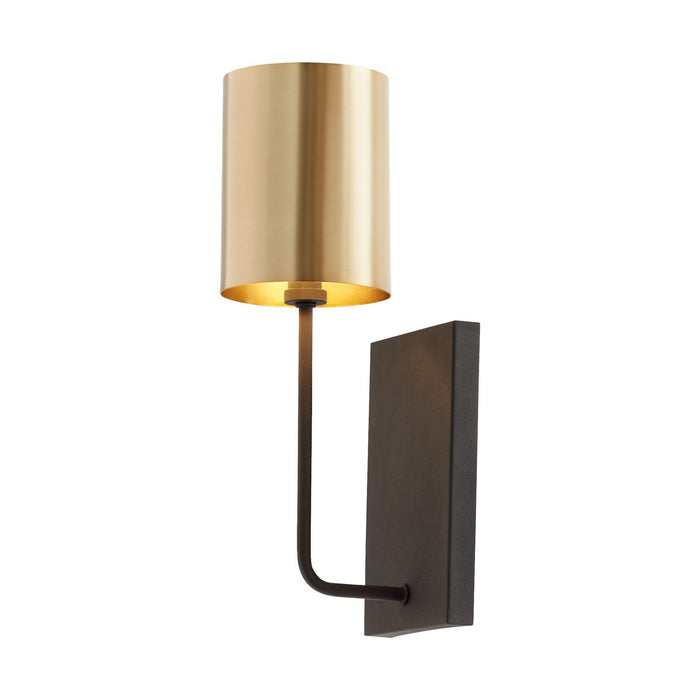 Myhouse Lighting Quorum - 557-1-6980 - One Light Wall Mount - Harmony - Textured Black w/ Aged Brass