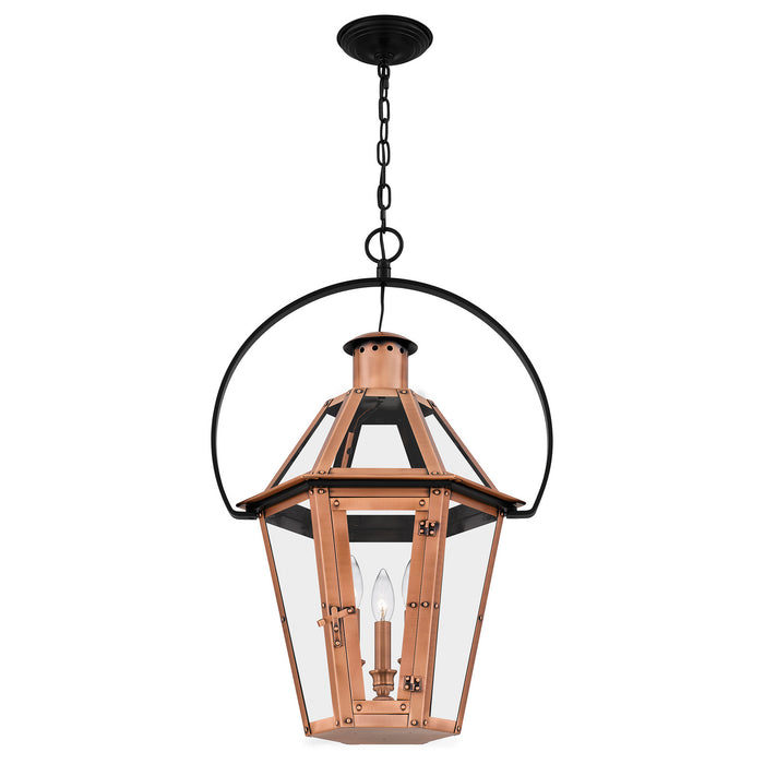 Myhouse Lighting Quoizel - BURD1918AC - Three Light Outdoor Hanging Lantern - Burdett - Aged Copper