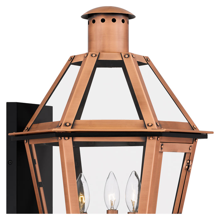 Myhouse Lighting Quoizel - BURD8415AC - Three Light Outdoor Wall Lantern - Burdett - Aged Copper