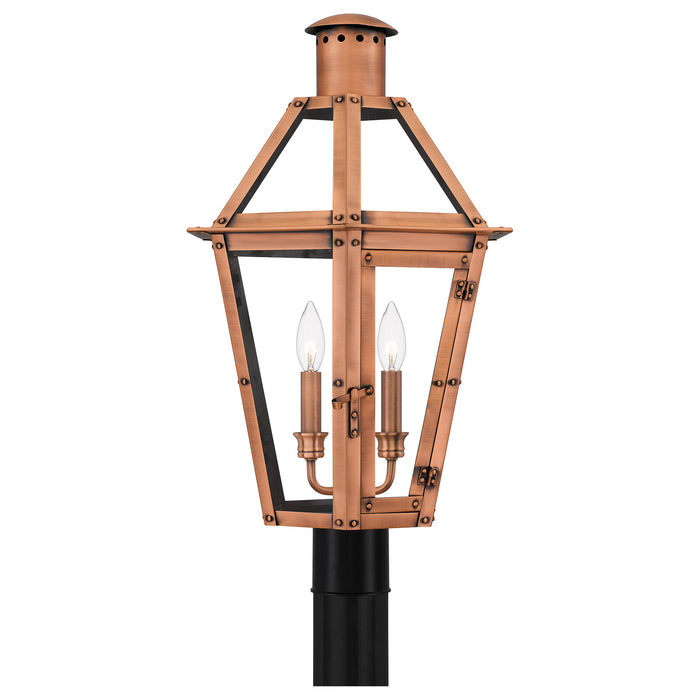 Myhouse Lighting Quoizel - BURD9015AC - Three Light Outdoor Post Lantern - Burdett - Aged Copper