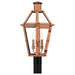 Myhouse Lighting Quoizel - BURD9015AC - Three Light Outdoor Post Lantern - Burdett - Aged Copper