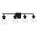 Myhouse Lighting Quoizel - THO8631MBK - Four Light Bath - Thoresby - Matte Black