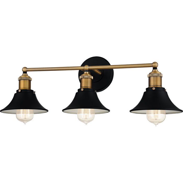 Myhouse Lighting Quoizel - TRF8624MBK - Three Light Bath - Trafalgar - Matte Black