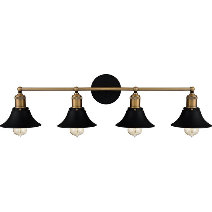 Myhouse Lighting Quoizel - TRF8633MBK - Four Light Bath - Trafalgar - Matte Black