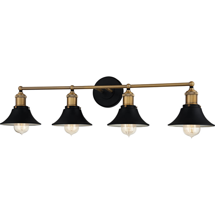 Myhouse Lighting Quoizel - TRF8633MBK - Four Light Bath - Trafalgar - Matte Black