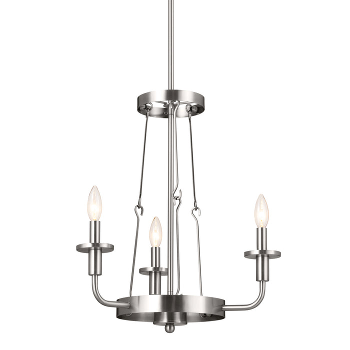 Myhouse Lighting Kichler - 52450CLP - Three Light Mini Chandelier - Vetivene - Classic Pewter