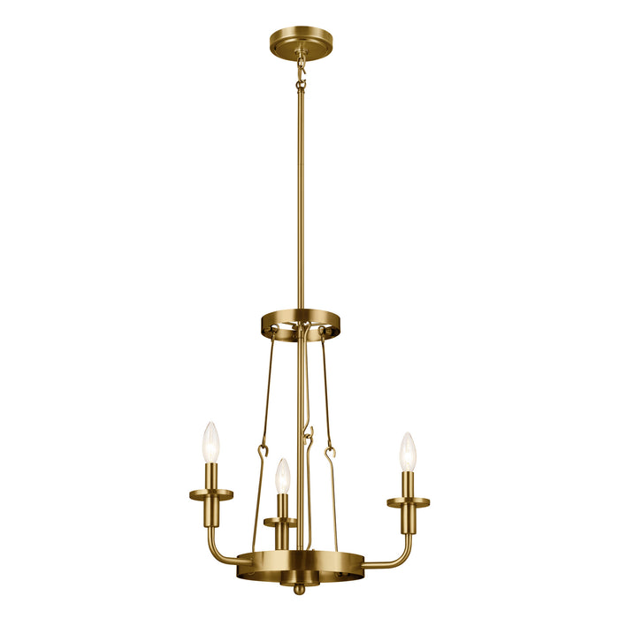 Myhouse Lighting Kichler - 52450NBR - Three Light Mini Chandelier - Vetivene - Natural Brass