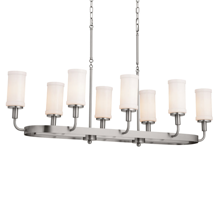 Myhouse Lighting Kichler - 52453CLP - Eight Light Linear Chandelier - Vetivene - Classic Pewter