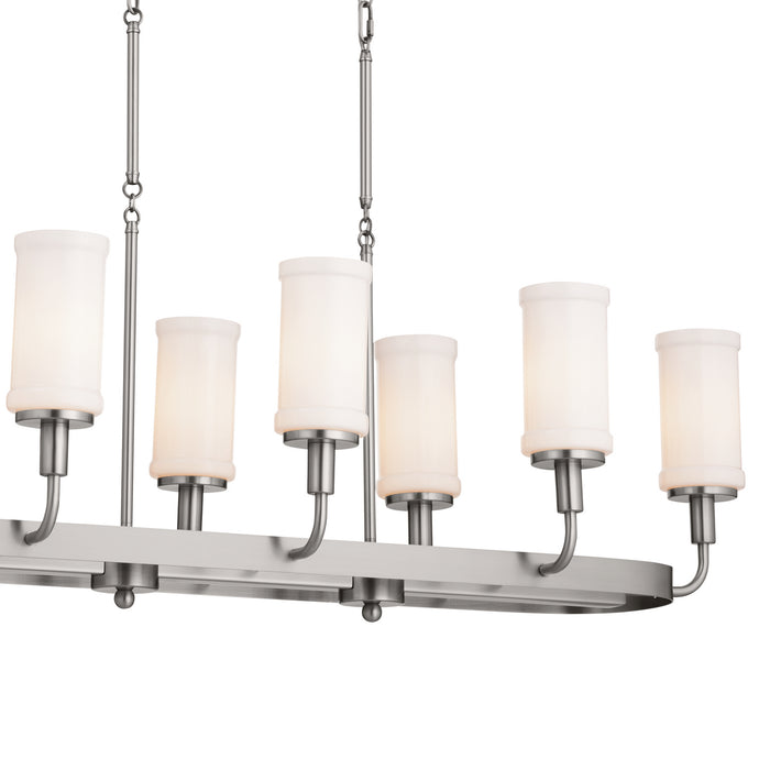 Myhouse Lighting Kichler - 52453CLP - Eight Light Linear Chandelier - Vetivene - Classic Pewter