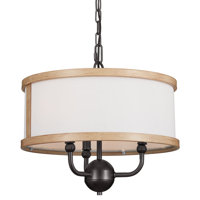 Myhouse Lighting Kichler - 52465AVI - Three Light Chandelier/Semi Flush - Heddle - Anvil Iron