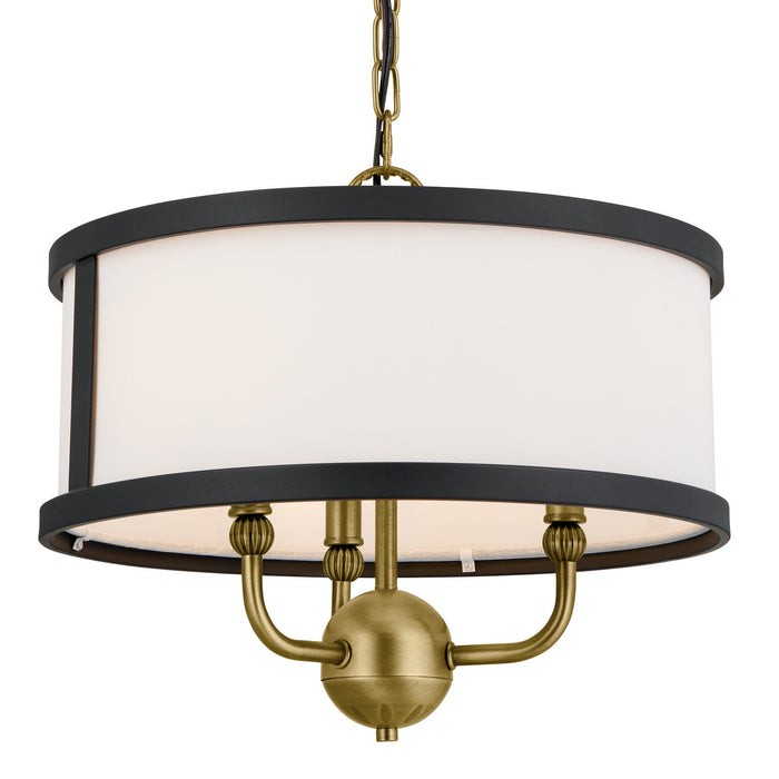 Myhouse Lighting Kichler - 52465NBR - Three Light Chandelier/Semi Flush - Heddle - Natural Brass