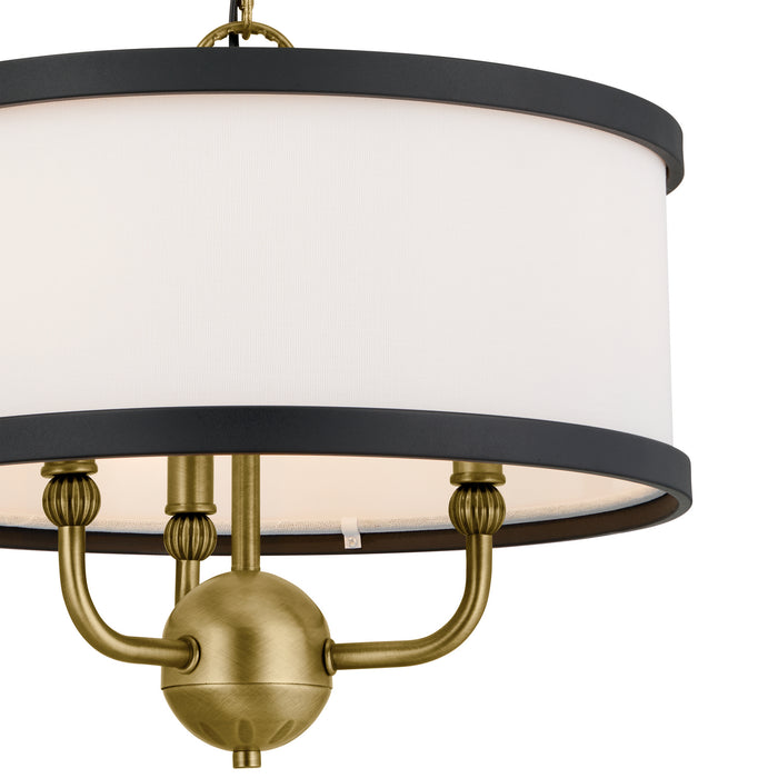 Myhouse Lighting Kichler - 52465NBR - Three Light Chandelier/Semi Flush - Heddle - Natural Brass