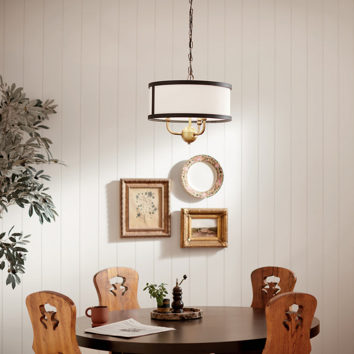 Myhouse Lighting Kichler - 52465NBR - Three Light Chandelier/Semi Flush - Heddle - Natural Brass