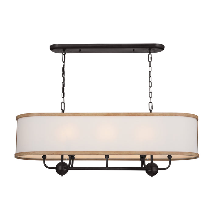 Myhouse Lighting Kichler - 52467AVI - Eight Light Linear Chandelier - Heddle - Anvil Iron