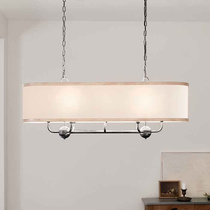 Myhouse Lighting Kichler - 52467AVI - Eight Light Linear Chandelier - Heddle - Anvil Iron