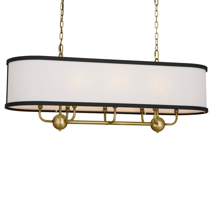 Myhouse Lighting Kichler - 52467NBR - Eight Light Linear Chandelier - Heddle - Natural Brass