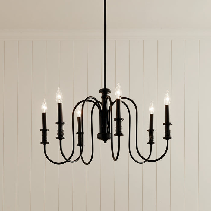 Myhouse Lighting Kichler - 52470BK - Six Light Chandelier - Karthe - Black