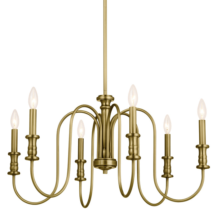 Myhouse Lighting Kichler - 52470NBR - Six Light Chandelier - Karthe - Natural Brass