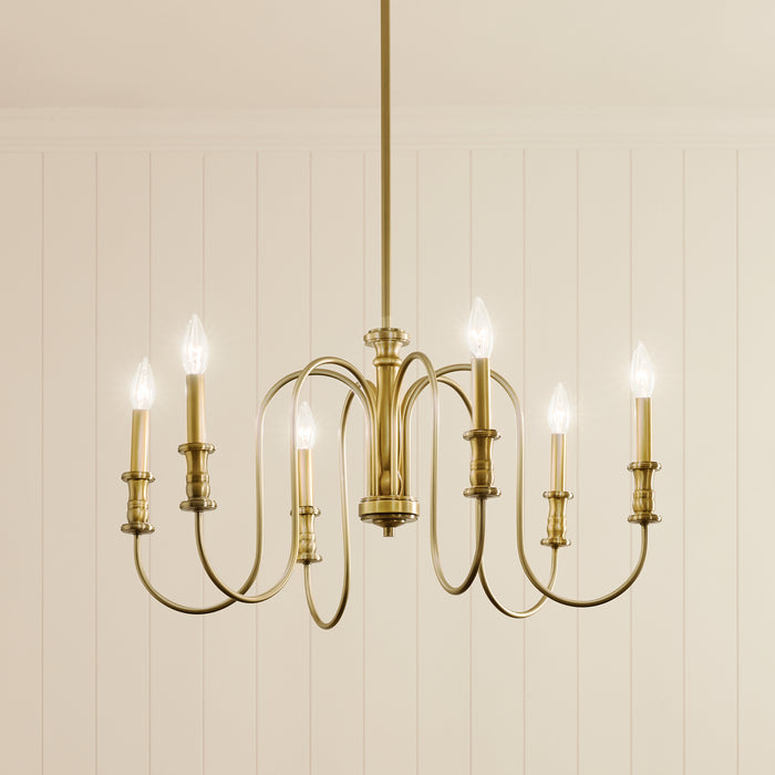 Myhouse Lighting Kichler - 52470NBR - Six Light Chandelier - Karthe - Natural Brass