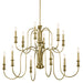 Myhouse Lighting Kichler - 52472NBR - 12 Light Chandelier - Karthe - Natural Brass