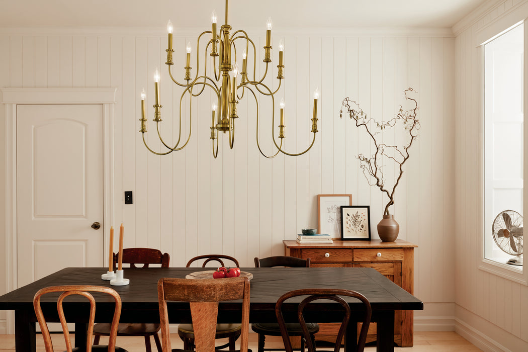 Myhouse Lighting Kichler - 52472NBR - 12 Light Chandelier - Karthe - Natural Brass