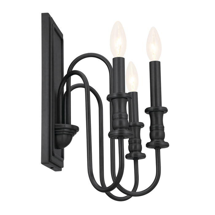 Myhouse Lighting Kichler - 52473BK - Three Light Wall Sconce - Karthe - Black