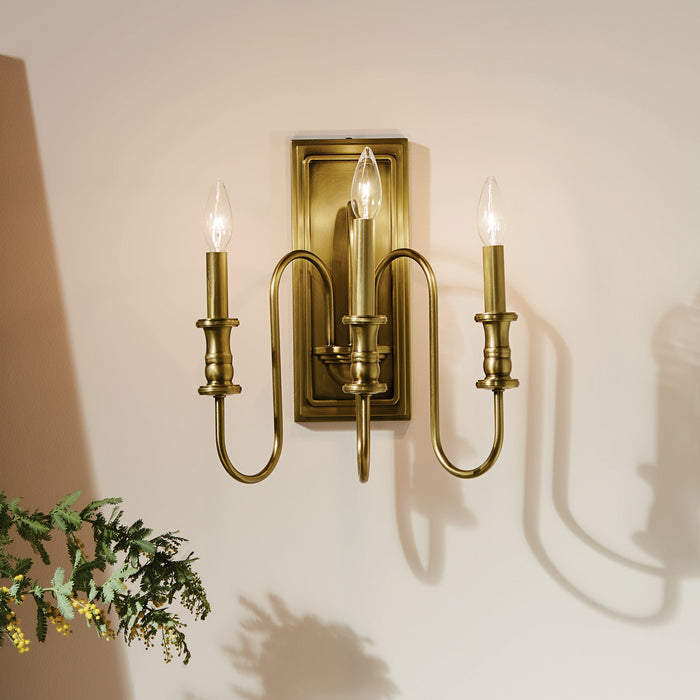 Myhouse Lighting Kichler - 52473NBR - Three Light Wall Sconce - Karthe - Natural Brass