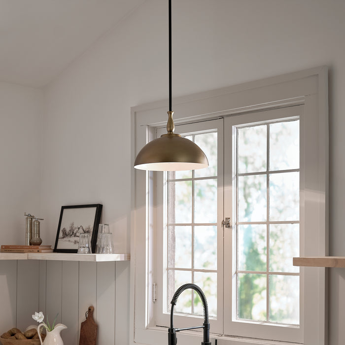 Myhouse Lighting Kichler - 52476NBR - One Light Pendant - Fira - Natural Brass