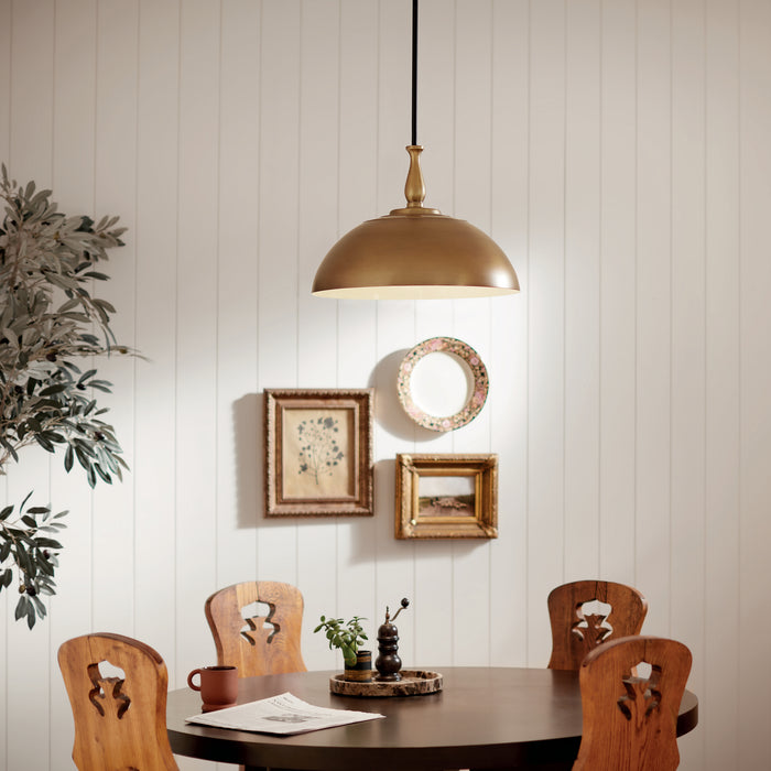 Myhouse Lighting Kichler - 52477NBR - One Light Pendant - Fira - Natural Brass