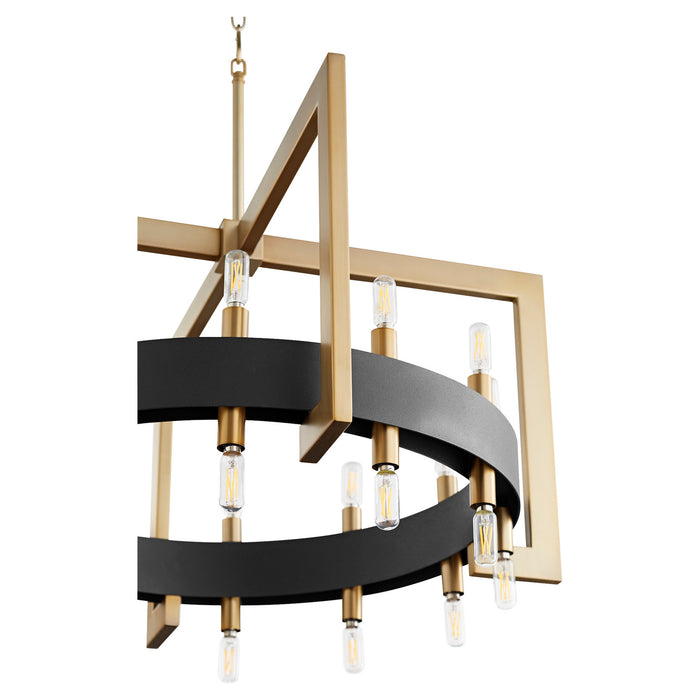 Myhouse Lighting Cyan - 11269 - 24 Light Chandelier - Noir / Aged Brass