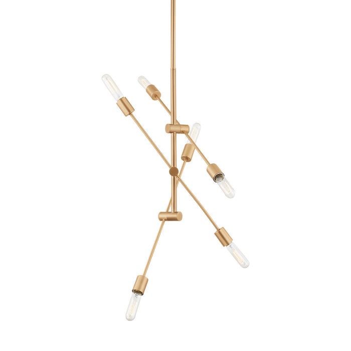 Myhouse Lighting Visual Comfort Studio - 3100506-848 - Six Light Chandelier - Axis - Satin Brass