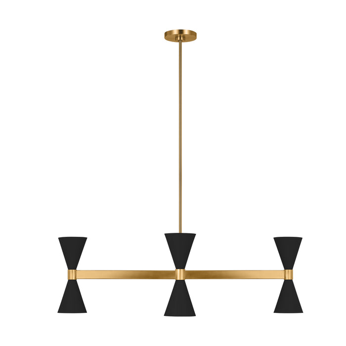 Myhouse Lighting Visual Comfort Studio - AEC1068MBK - Eight Light Chandelier - Albertine - Midnight Black