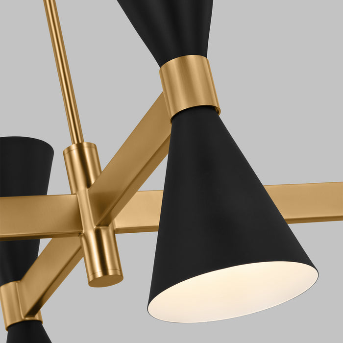 Myhouse Lighting Visual Comfort Studio - AEC1068MBK - Eight Light Chandelier - Albertine - Midnight Black