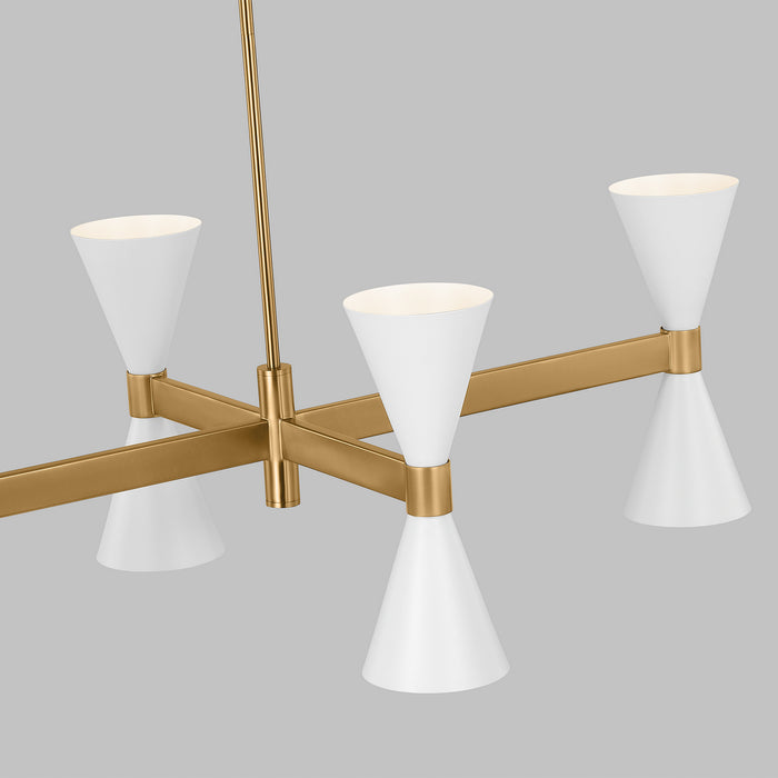 Myhouse Lighting Visual Comfort Studio - AEC1068MWT - Eight Light Chandelier - Albertine - Matte White