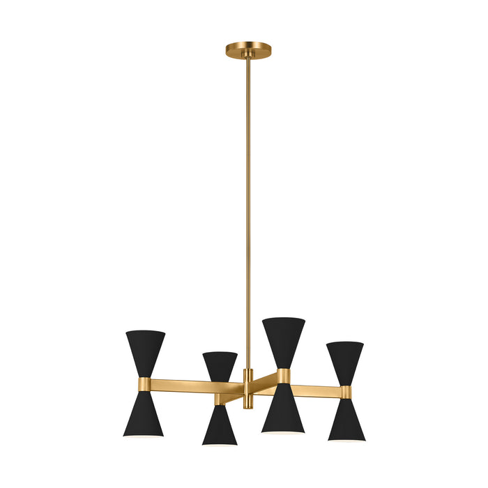 Myhouse Lighting Visual Comfort Studio - AEC1078MBK - Eight Light Chandelier - Albertine - Midnight Black