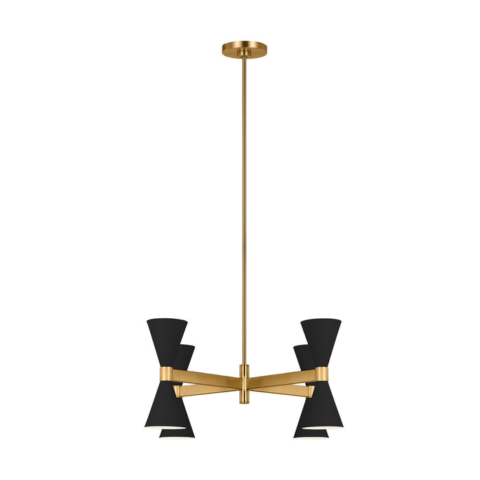 Myhouse Lighting Visual Comfort Studio - AEC1078MBK - Eight Light Chandelier - Albertine - Midnight Black