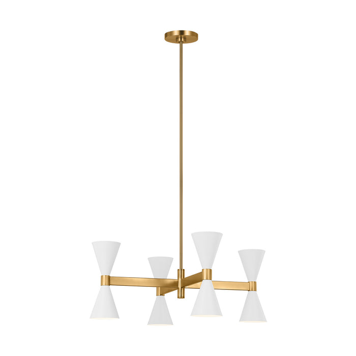 Myhouse Lighting Visual Comfort Studio - AEC1078MWT - Eight Light Chandelier - Albertine - Matte White