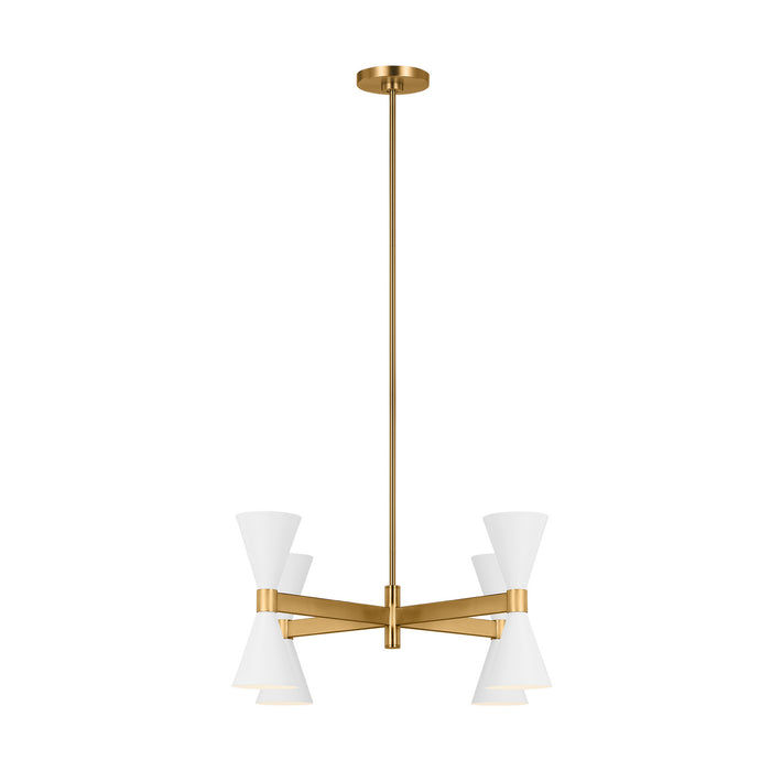 Myhouse Lighting Visual Comfort Studio - AEC1078MWT - Eight Light Chandelier - Albertine - Matte White