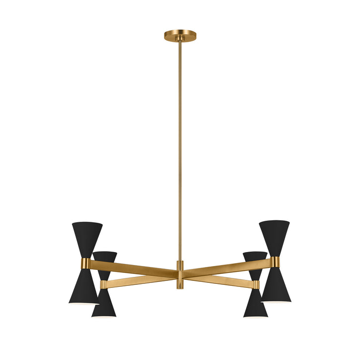 Myhouse Lighting Visual Comfort Studio - AEC1088MBK - Eight Light Chandelier - Albertine - Midnight Black