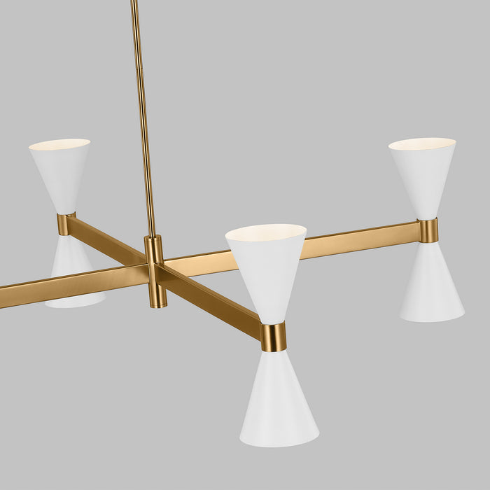 Myhouse Lighting Visual Comfort Studio - AEC1088MWT - Eight Light Chandelier - Albertine - Matte White