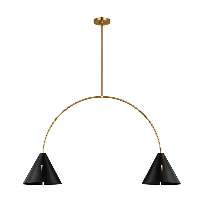 Myhouse Lighting Visual Comfort Studio - KC1102MBKBBS-L1 - LED Linear Chandelier - Cambre - Midnight Black and Burnished Brass