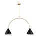 Myhouse Lighting Visual Comfort Studio - KC1102MBKBBS-L1 - LED Linear Chandelier - Cambre - Midnight Black and Burnished Brass